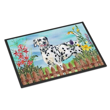 Carolines Treasures Carolines Treasures CK1215MAT Dalmatian Spring Indoor or Outdoor Mat - 18 x 27 in. CK1215MAT